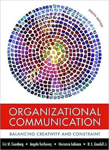 Testbank for Organizational Communication, 8e Eric Eisenberg, Angela Trethewey, Marianne LeGreco, Goodall