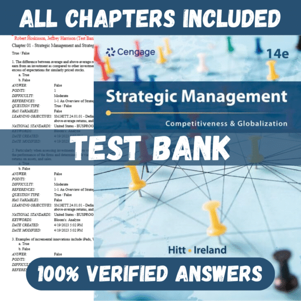 Test Bank for Strategic Management Concepts and Cases